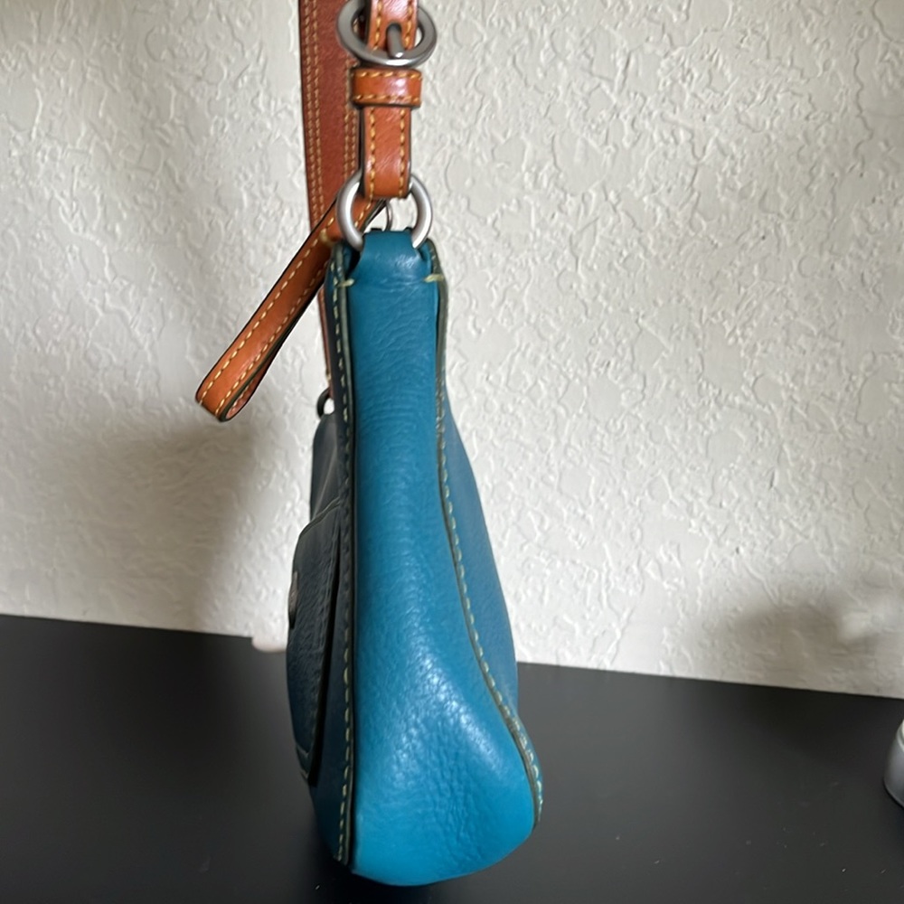 Coach Teal Pebbled Leather Chelsea Handbag F05S-8E96 - Picture 5 of 12